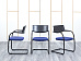 Конференц кресло для переговорной  Синий Ткань VITRA VISAVIS 2  (КДТН-28113)