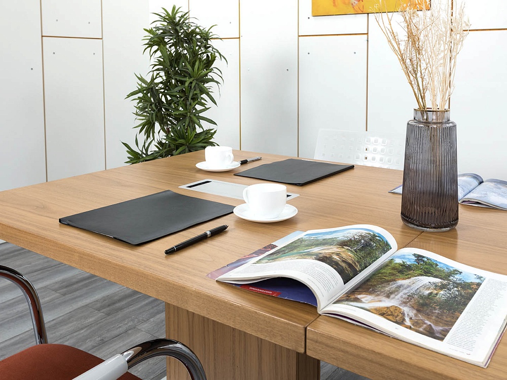 Офисный стол для переговоров  2 000х1 000х740 Шпон Зебрано   (СГПЗ-16104)