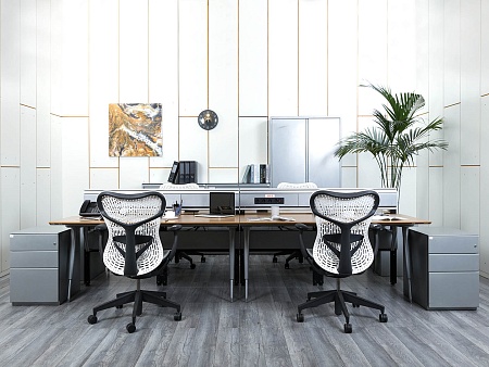 Комплект офисной мебели Herman Miller 3 200х1 800х1 000 ЛДСП Орех   (КОМХ-17082)