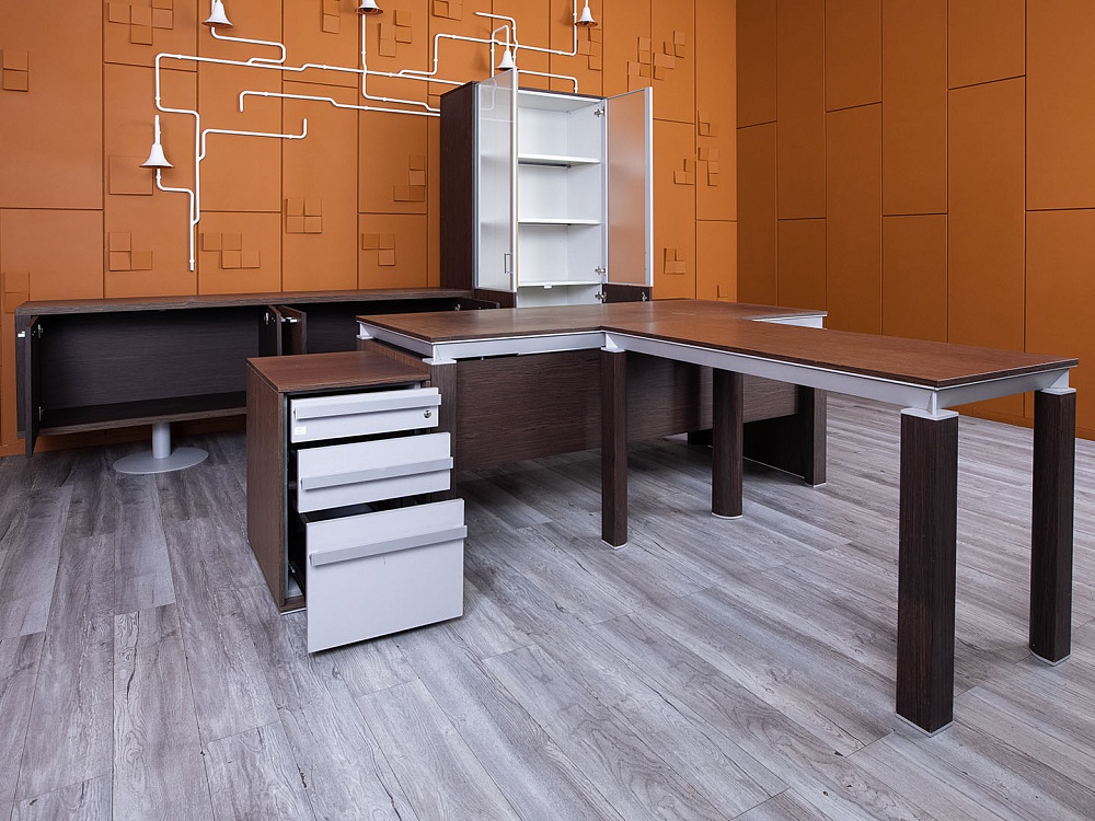 Кабинет руководителя MARTEX 1 800х800х750 Шпон Венге HAN  (КРЕ-19084)