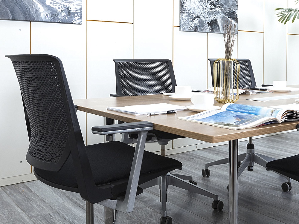 Офисный стол для переговоров  2 200х1 100х730 Шпон Зебрано   (СГПЗ-15044)