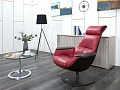 Мягкое кресло SteelCase Кожа Красный Massaud Lounge Chair  (КНКК-14045)