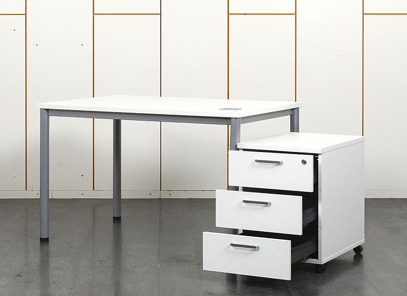 Комплект офисной мебели стол с тумбой  1 200х800х750 ЛДСП Белый   (СППБК3-01061)