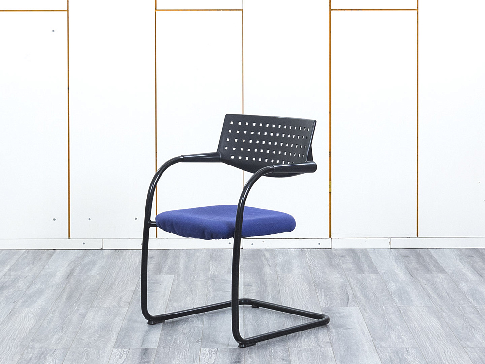 Конференц кресло для переговорной  Синий Ткань VITRA VISAVIS 2  (КДТН-28113)