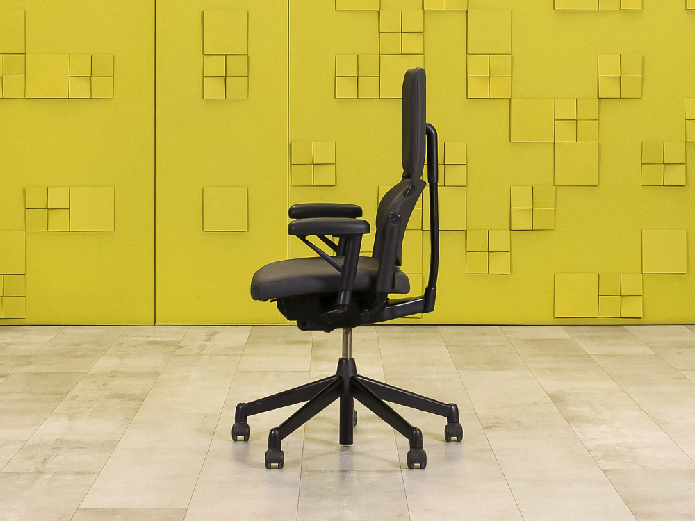 Офисное кресло руководителя на колесах Please 1 Steelcase Кожа Чёрный Франция  КРКЧ-05115
