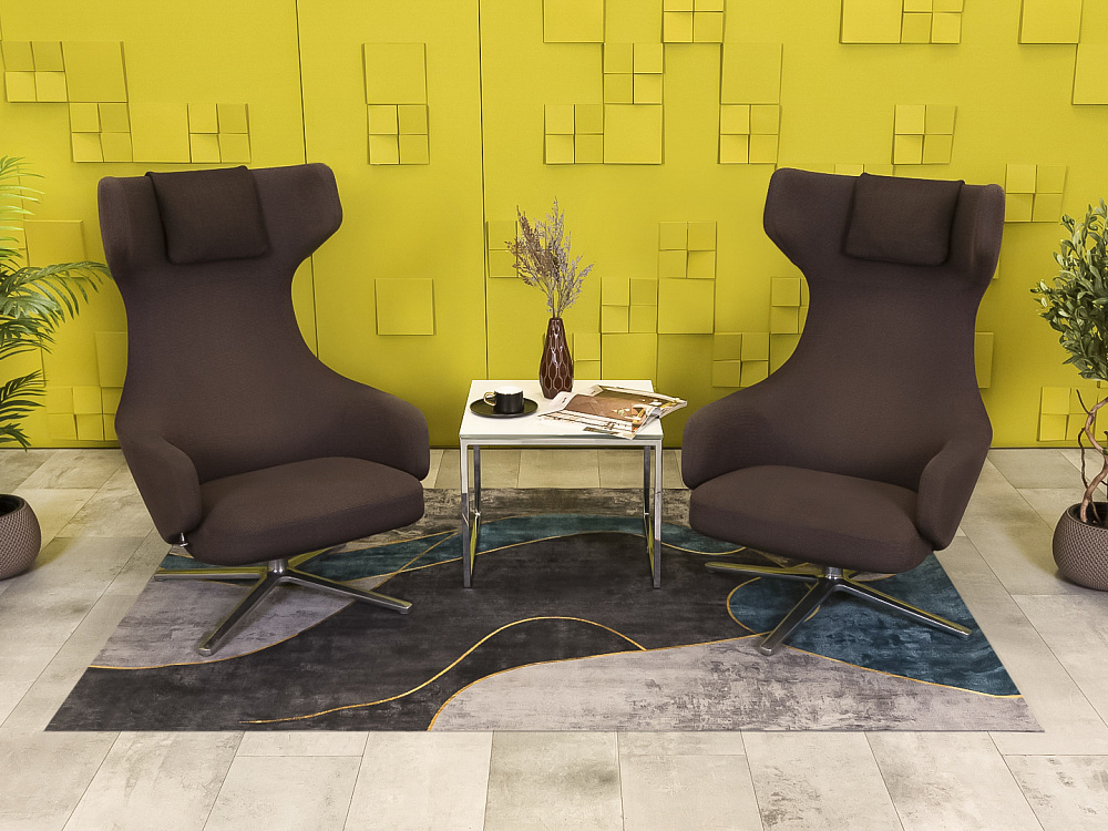 Комплект из 2-х мягких кресел Vitra Ткань Коричневый Швейцария  КНТК-24026