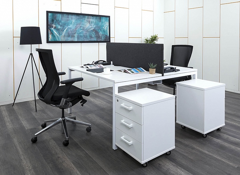 Комплект офисной мебели  1 400х1 440х750 ЛДСП Белый   (КОМБ2-19122)