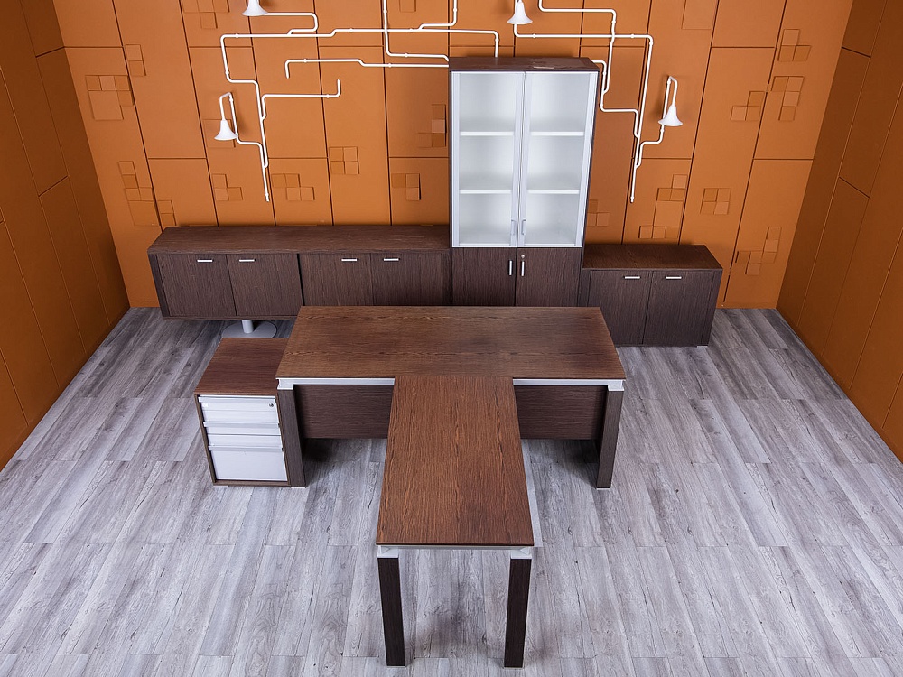 Кабинет руководителя MARTEX 1 800х800х750 Шпон Венге HAN  (КРЕ-19084)