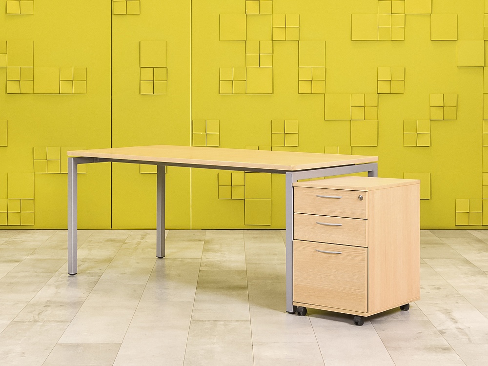 Комплект офисной мебели стол с тумбой  ЛДСП Зебрано  СППЗТ-27115