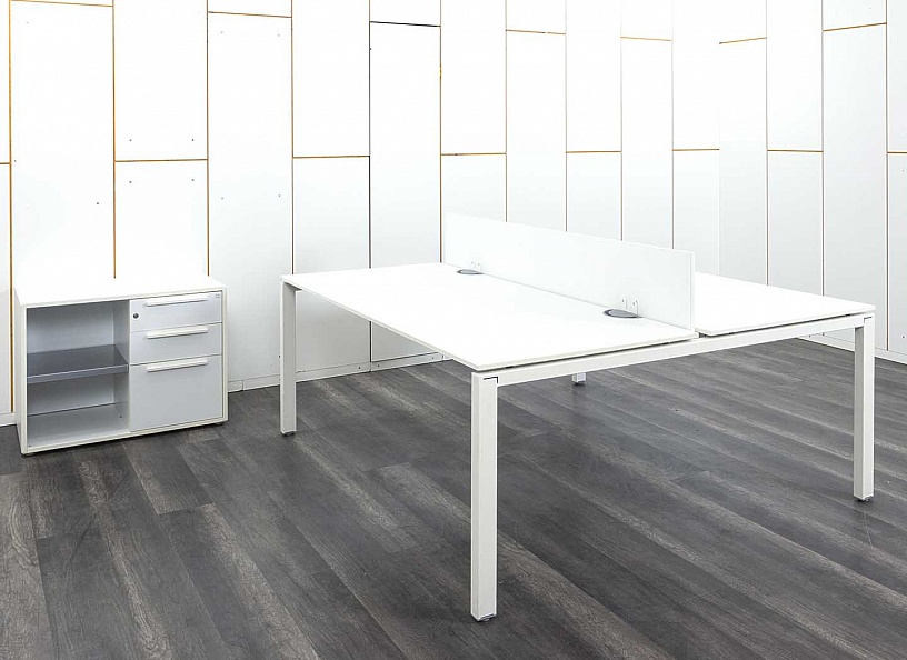 Комплект офисной мебели стол с тумбой  1 800х1 650х720 ЛДСП Белый   (КОМБ1-28092)