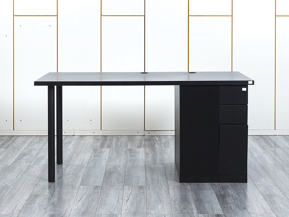 Комплект офисной мебели стол с тумбой IKEA 1 600х800х760 ЛДСП Черный   (СППЧКп-05064)