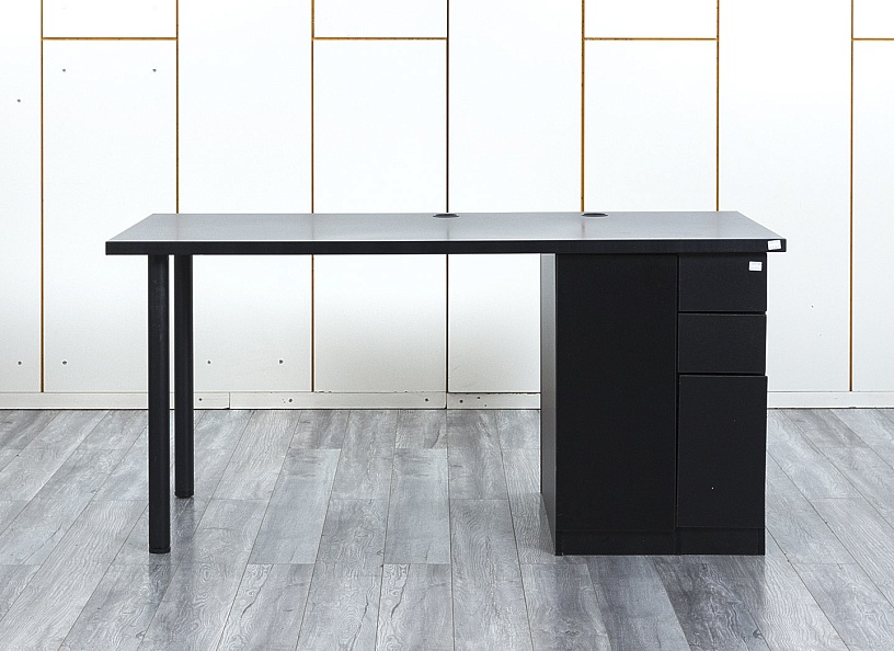 Комплект офисной мебели стол с тумбой IKEA 1 600х800х760 ЛДСП Черный   (СППЧКп-05064)