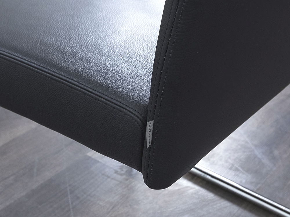 Конференц кресло для переговорной  Черный Кожа/хром Walter Knoll   (УДКЧ1-25072)