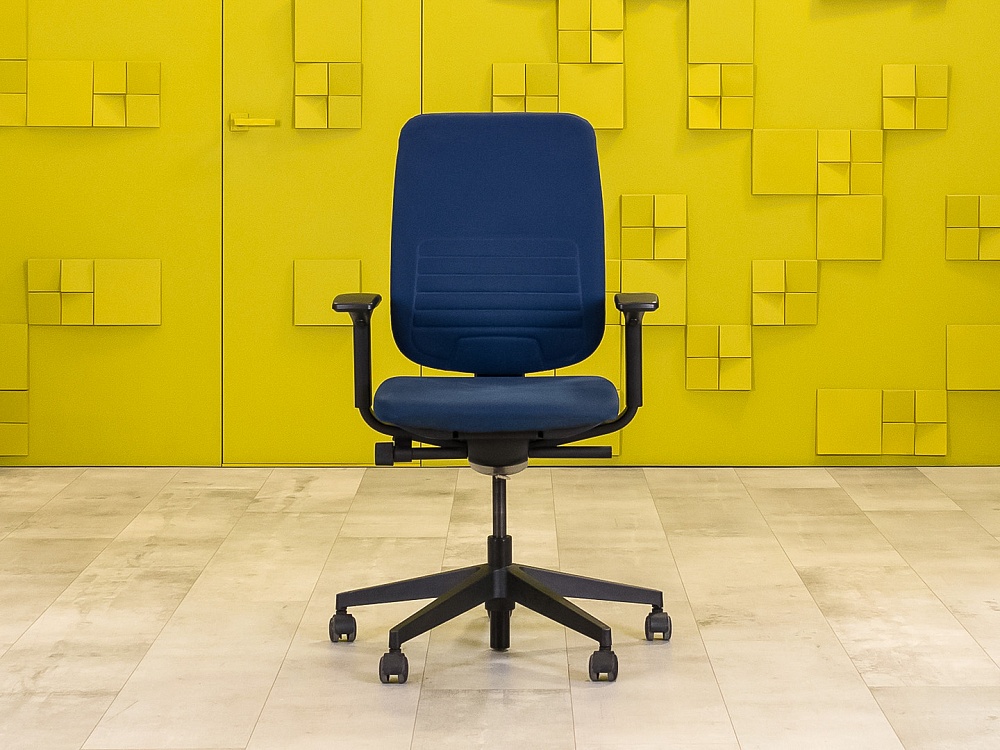 Офисное кресло для персонала на колесах Steelcase Ткань Синий Франция_КПТН-250124