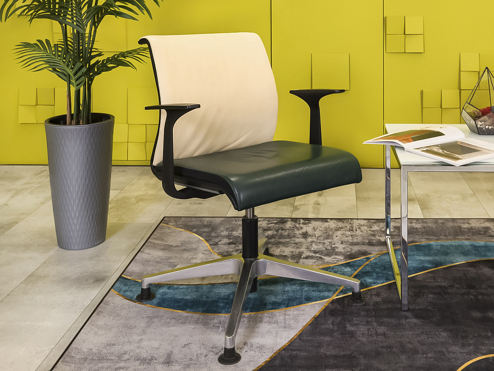Комплект из 2-х кресел для переговоров Think Steelcase Кожа Зелёный США  УГКВк-13049