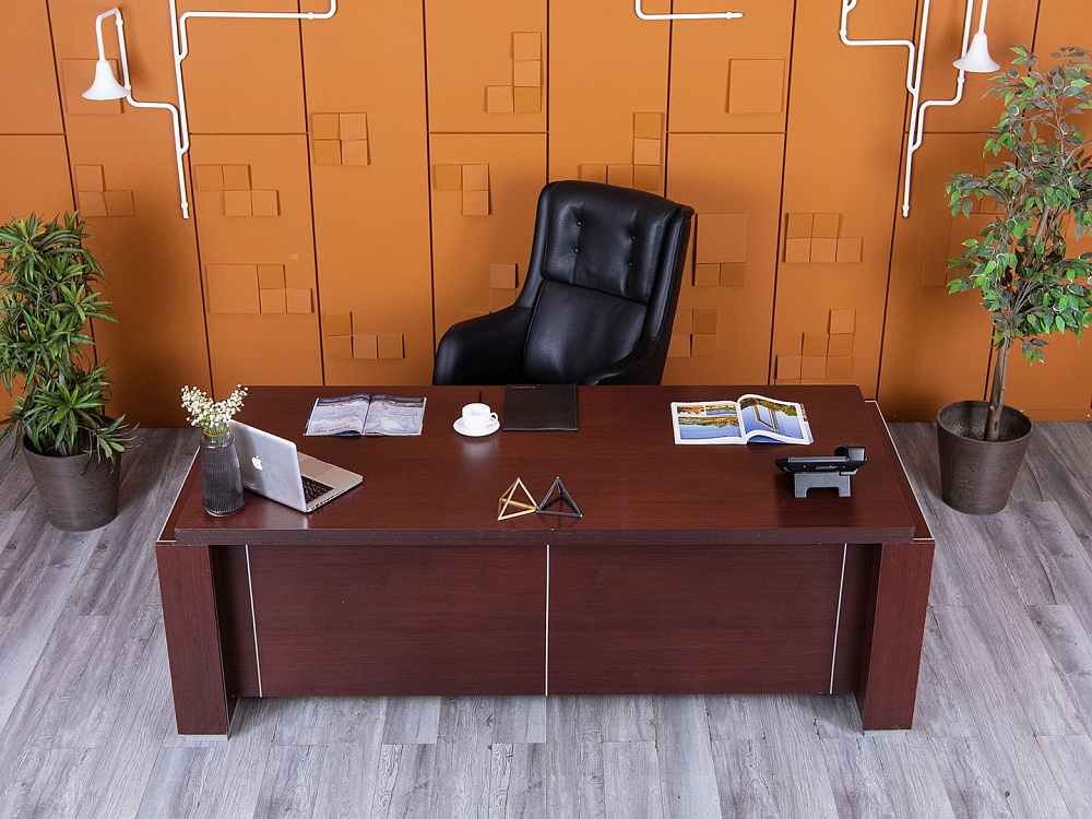 Стол для руководителя  2 120х900х720 ЛДСП Вишня   (СРПШ-05065)