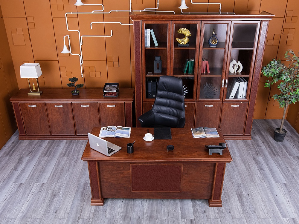 Кабинет руководителя  1 800х800х780 МДФ Вишня Porto  (КРШ-21035)