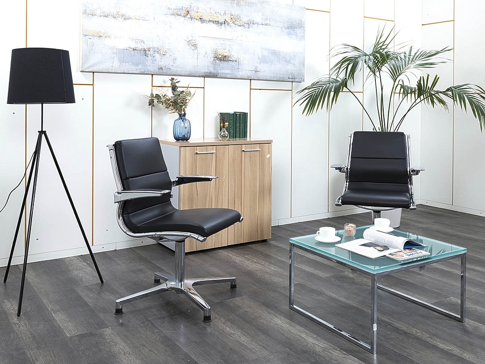 Комплект из 2-х кресел Sitland  Кожа Черный SIT IT MANAGER  (КНКЧК-16112)