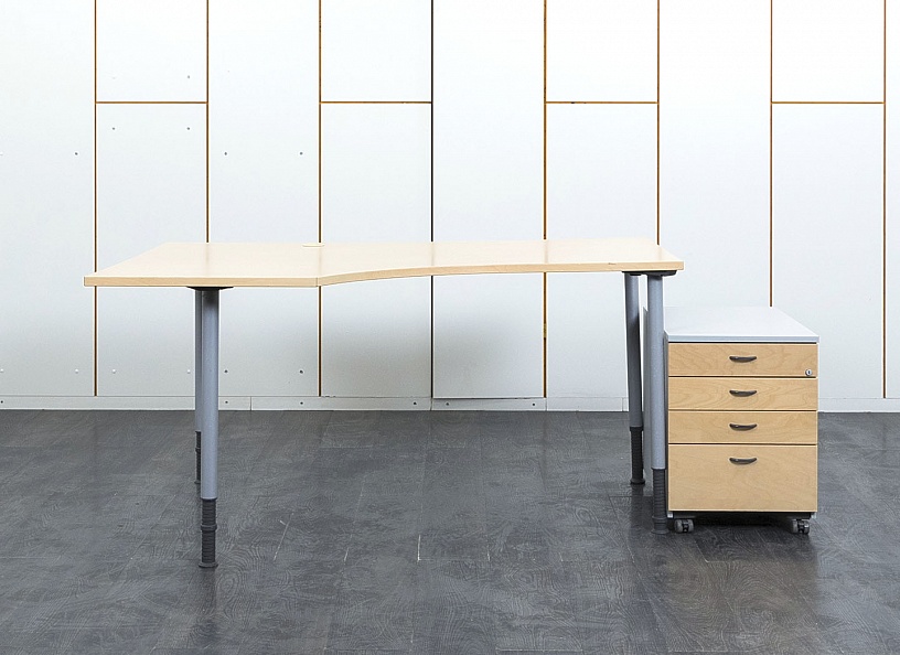 Комплект офисной мебели стол с тумбой ISKU 1 600х1 200х800 ЛДСП Бук   (СПУВКл-04012)