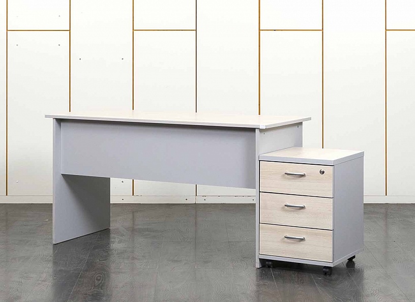 Комплект офисной мебели стол с тумбой  1 400х600х750 ЛДСП Зебрано   (СППЗК2-27041)