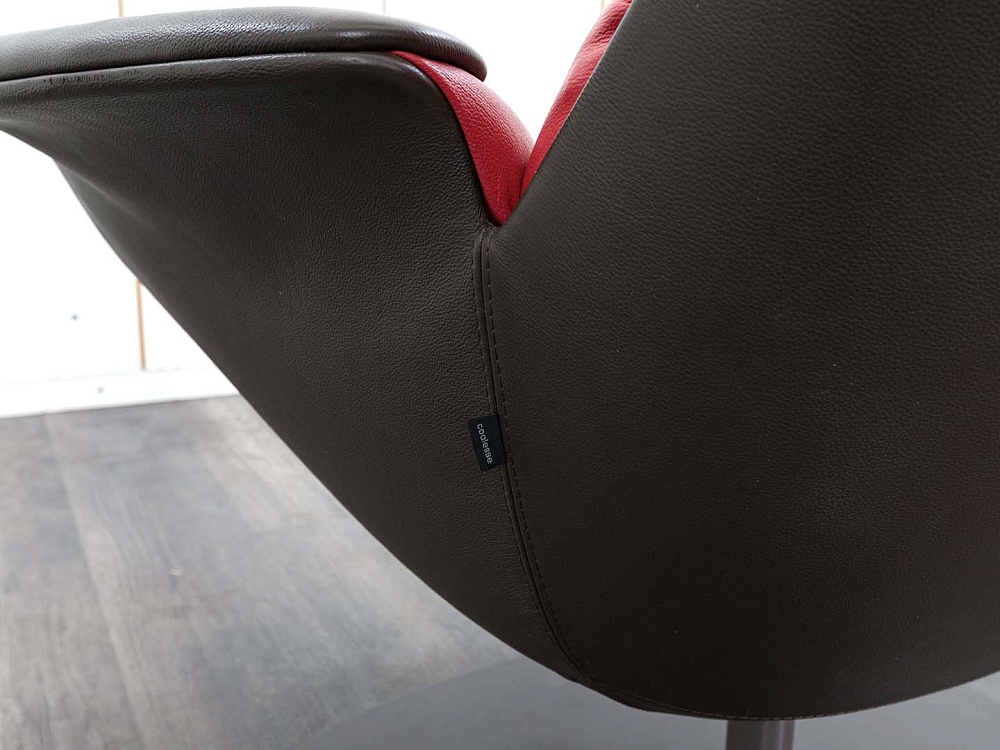 Мягкое кресло SteelCase Кожа Красный Massaud Lounge Chair  (КНКК-14045)