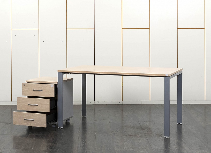 Комплект офисной мебели стол с тумбой  1 400х800х750 ЛДСП Зебрано   (СППЗК-12081)