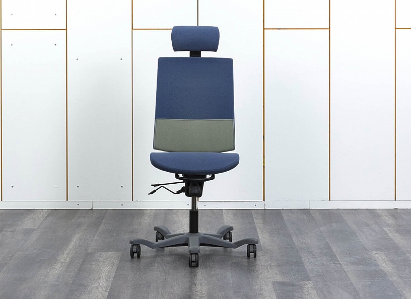 Офисное кресло руководителя  ISKU Ткань Синий   (КРТН1-28121уц)