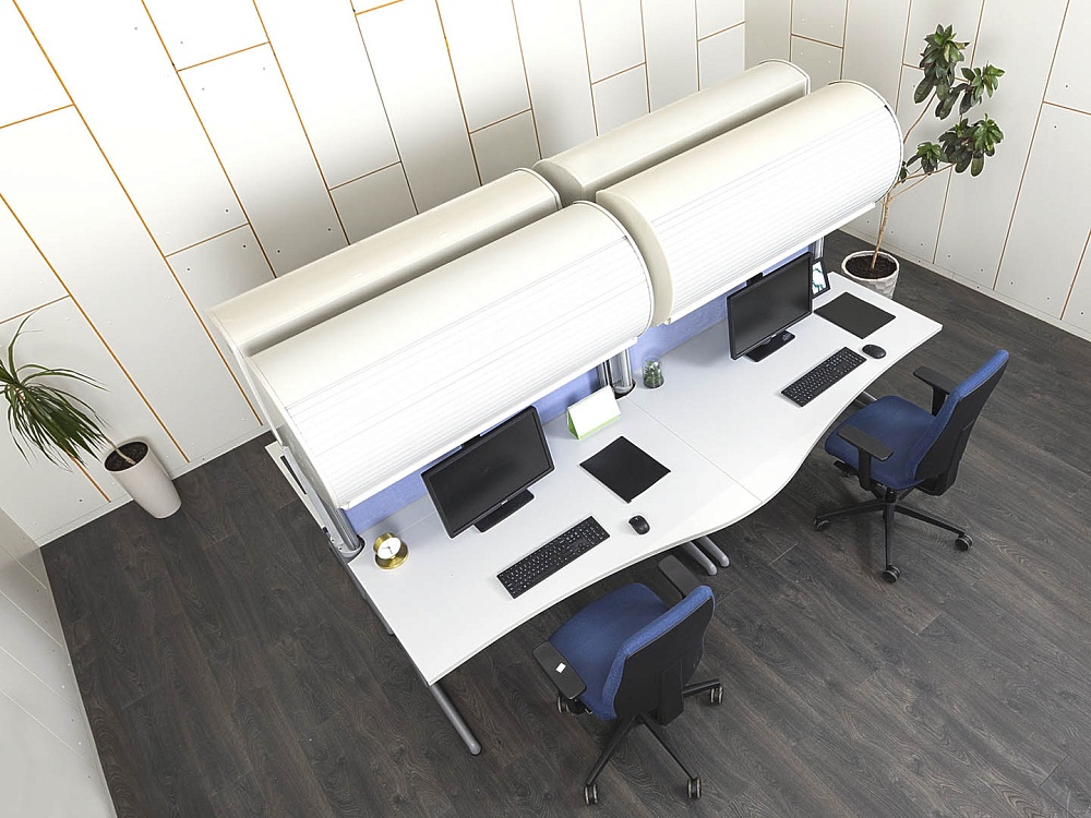Комплект офисной мебели SteelCase 2 800х1 600х1 720 ЛДСП Серый   (КОМС-29071)