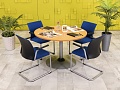 Офисный стол для переговоров Steelcase 1100x1100x720 ЛДСП Бук Франция_СГКВ-280923