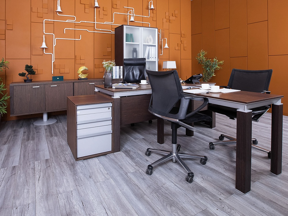 Кабинет руководителя MARTEX 1 800х800х750 Шпон Венге HAN  (КРЕ-19084)
