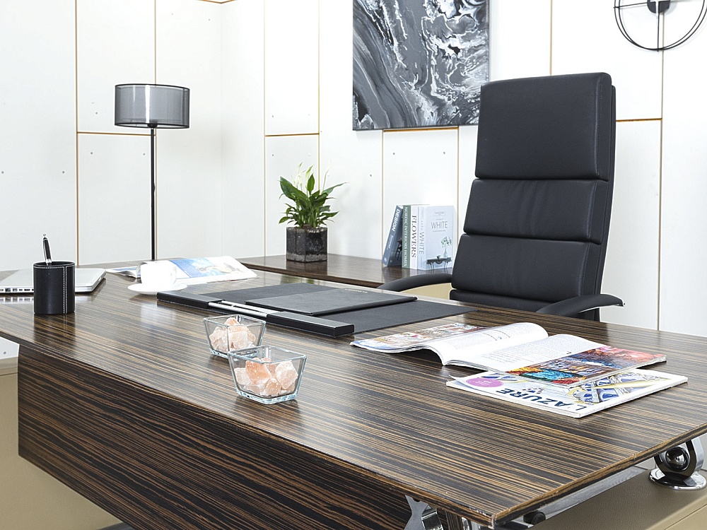 Кабинет руководителя Tecnoarredo 2 000х920х760 Шпон Зебрано Venus  (КРЗ1-09024)