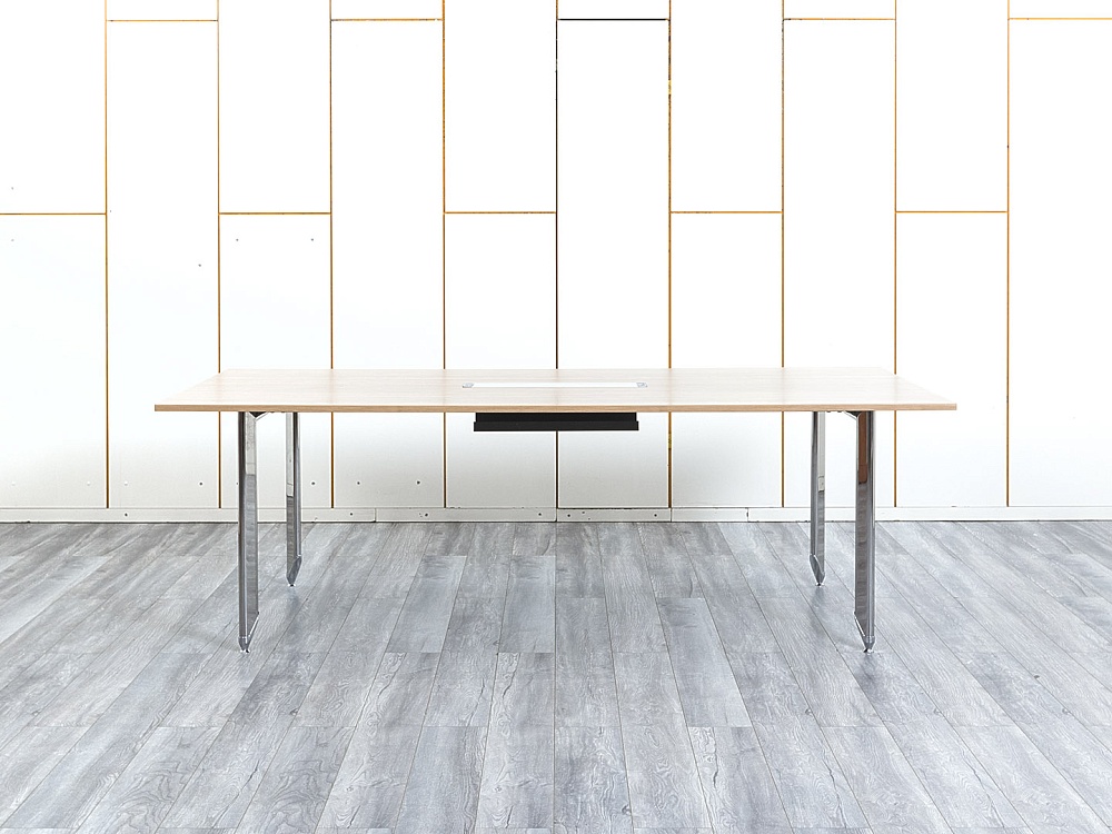 Офисный стол для переговоров  2 200х1 100х730 Шпон Зебрано   (СГПЗ-15044)