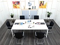 Офисный стол для переговоров Herman Miller 2 400х1 400х750 ЛДСП Белый   (СГПБк-02122)