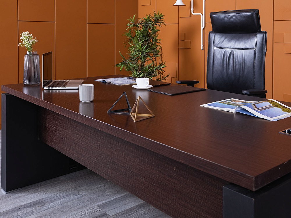 Стол для руководителя Sinetica 2 300х2 000х730 Шпон Венге Ego Cotto  (СРУЕ-06054)