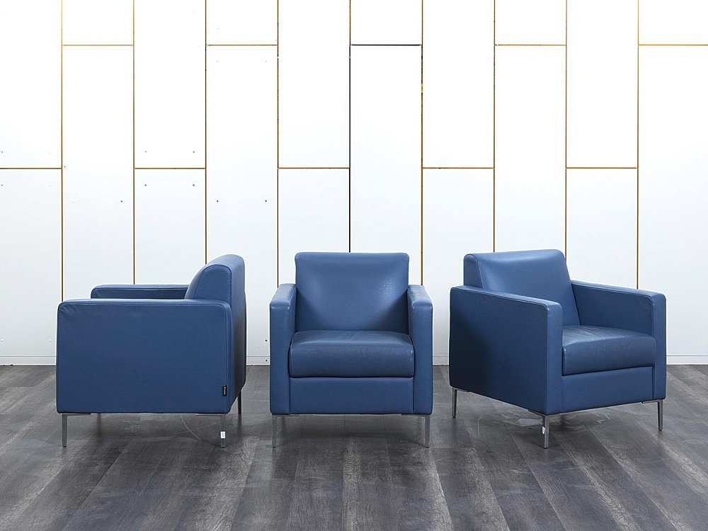 Мягкое кресло Herman Miller Кожа Синий   (Комплект из 3-х мягких кресел КНКНК1-13112)