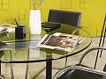 Офисный стол для переговоров Burdick Herman Miller 1200x1200x750 Стекло США_СГКС-030823
