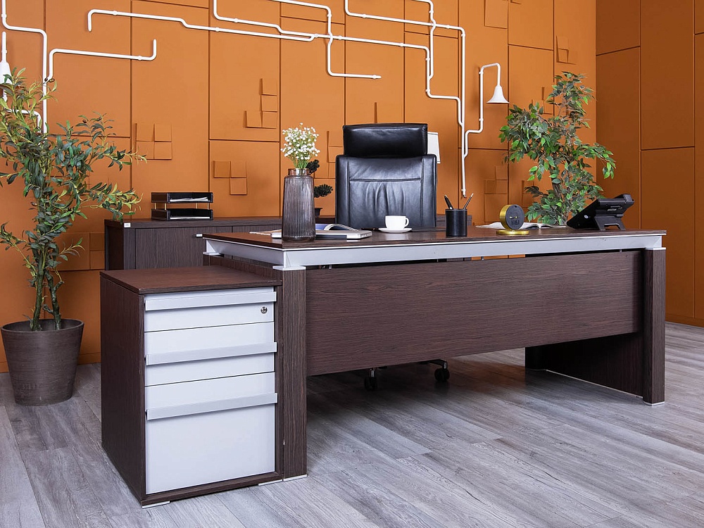 Кабинет руководителя MARTEX 1 800х800х750 Шпон Венге HAN  (КРЕ-07045)