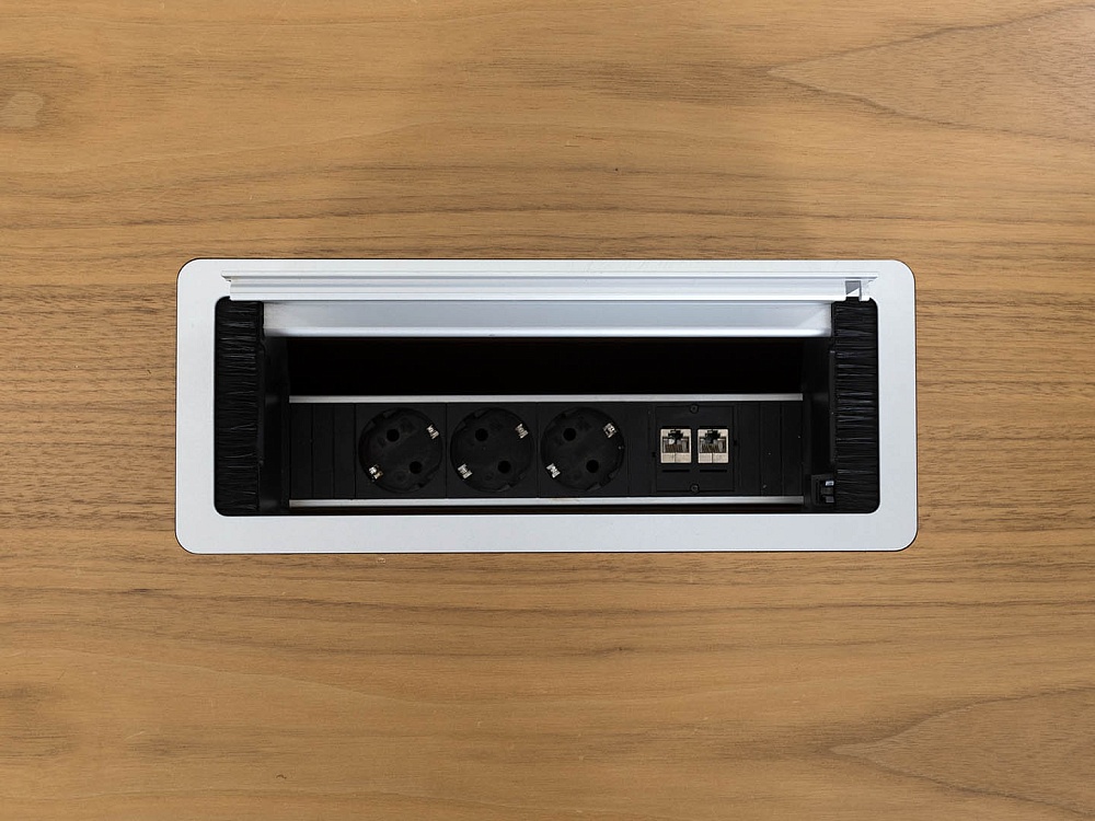 Офисный стол для переговоров  2 000х1 000х740 Шпон Зебрано   (СГПЗ-16104)