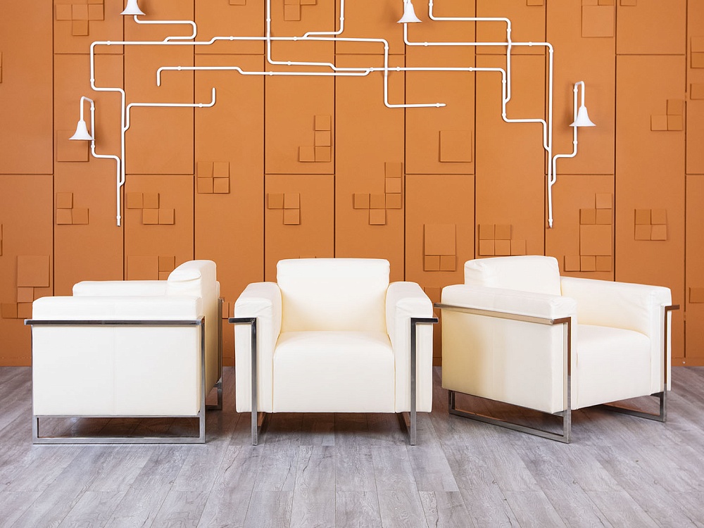 Комплект из 3-х мягких кресел Экокожа Бежевый  (КНКБК-24025)