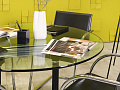 Офисный стол для переговоров Burdick Herman Miller 1200x1200x750 Стекло США_СГКС-030823