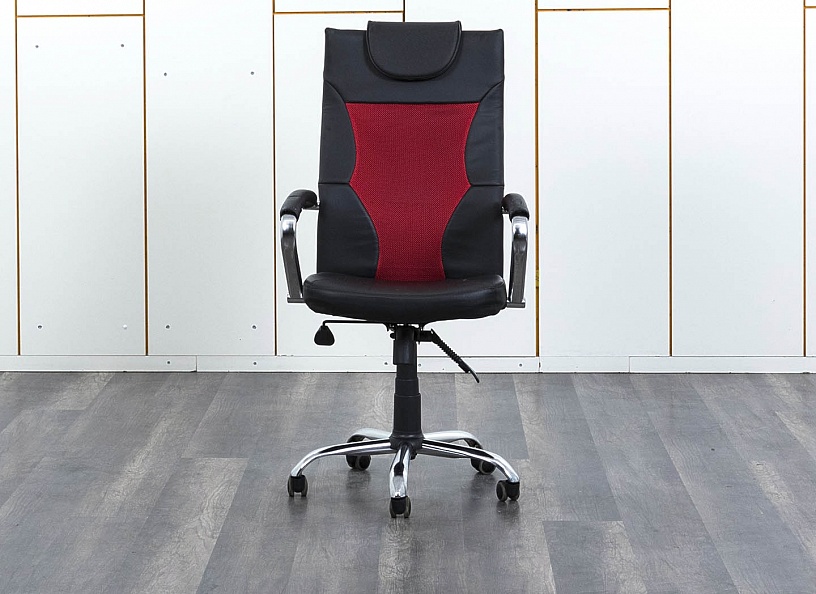 Офисное кресло руководителя   Кожзам Красный   (КРКК-26092)