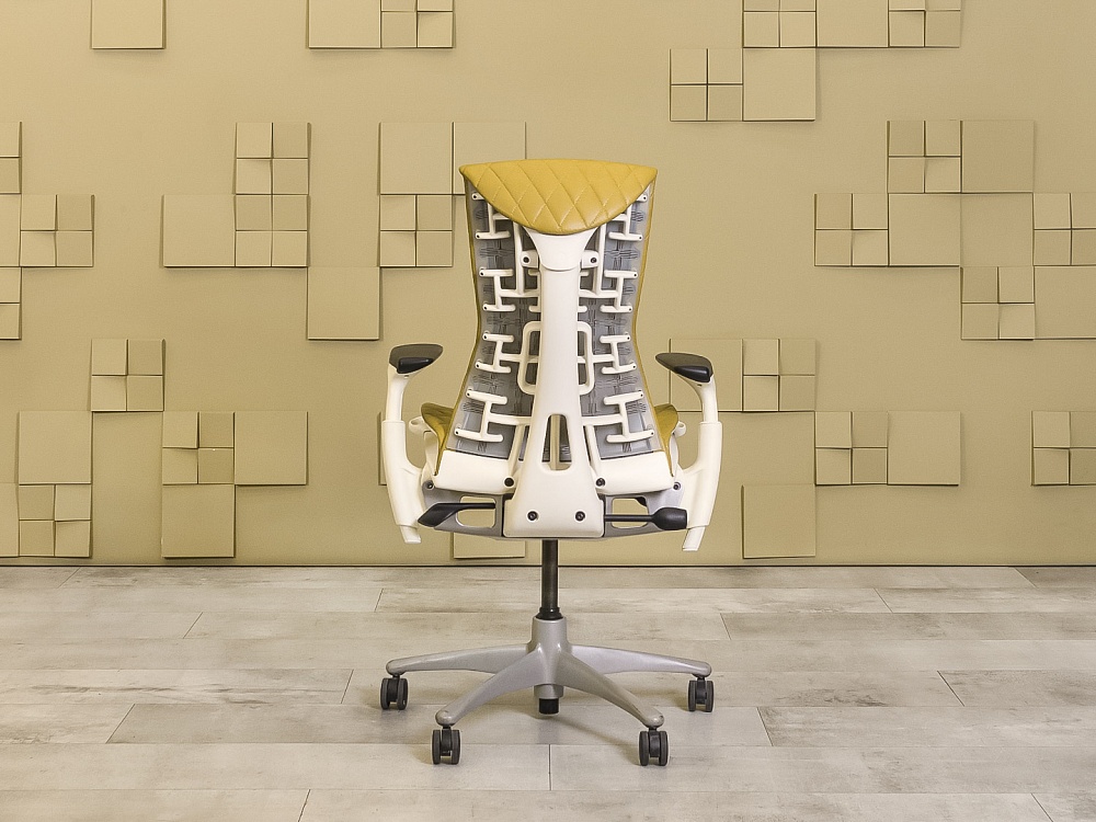 Офисное кресло руководителя на колесах Embody Herman Miller Кожа Зелёный США  КРКЗ-29125