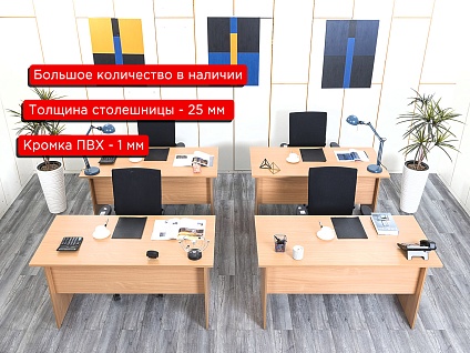 Офисный стол прямой  1 380х680х750 ЛДСП Ольха   (СППЛ-04074(нов))