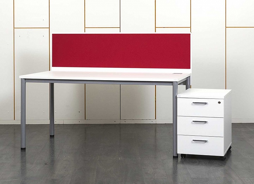 Комплект офисной мебели стол с тумбой  1 600х800х750 ЛДСП Белый   (СППБК2-01061)