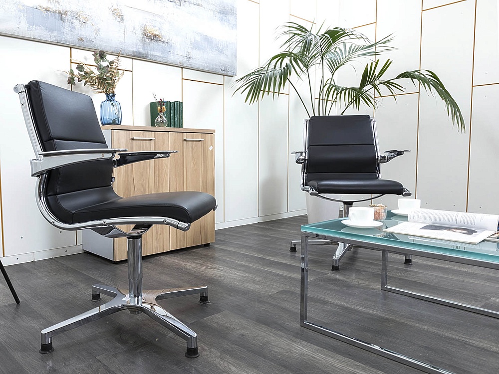 Комплект из 2-х кресел Sitland  Кожа Черный SIT IT MANAGER  (КНКЧК-16112)