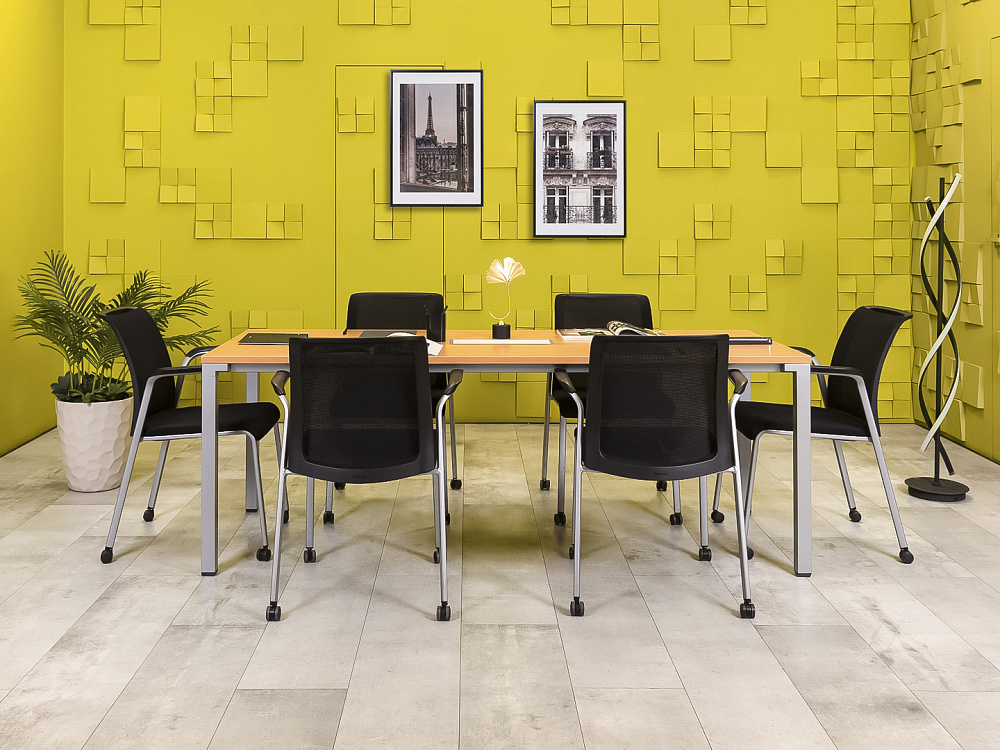 Офисный стол для переговоров Steelcase ЛДСП Ольха Франция  СГПЛ2-04026