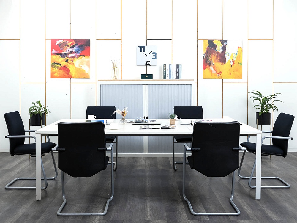 Офисный стол для переговоров Herman Miller 2 400х1 400х750 ЛДСП Белый   (СГПБк-02122)