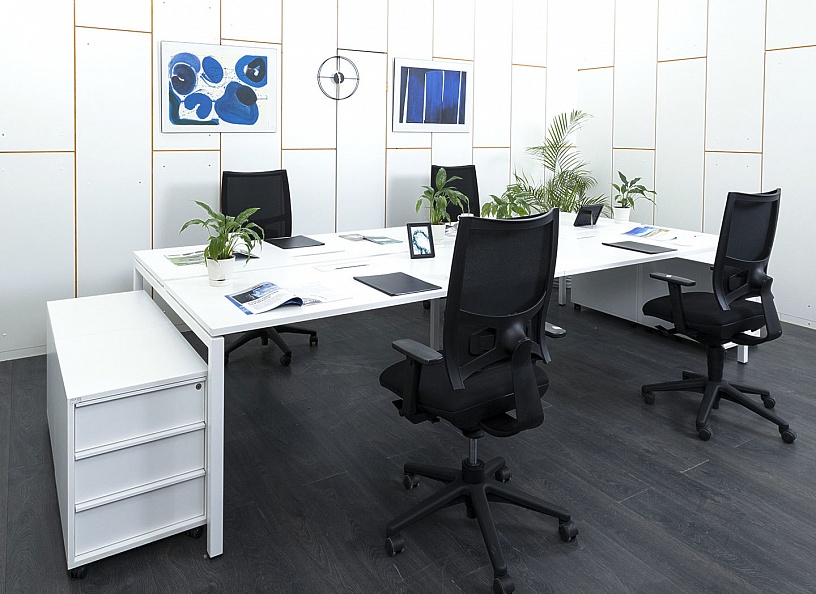 Комплект офисной мебели  3 200х1 440х750 ЛДСП Белый   (КОМБ-07121)