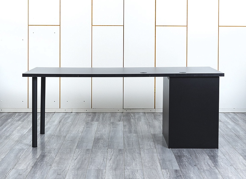 Комплект офисной мебели стол с тумбой IKEA 2 000х800х760 ЛДСП Черный   (СППЧ1Кл-05064)