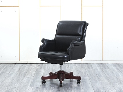 Офисное кресло руководителя  Mascheroni Кожа Черный   (КРКЧ-25064)